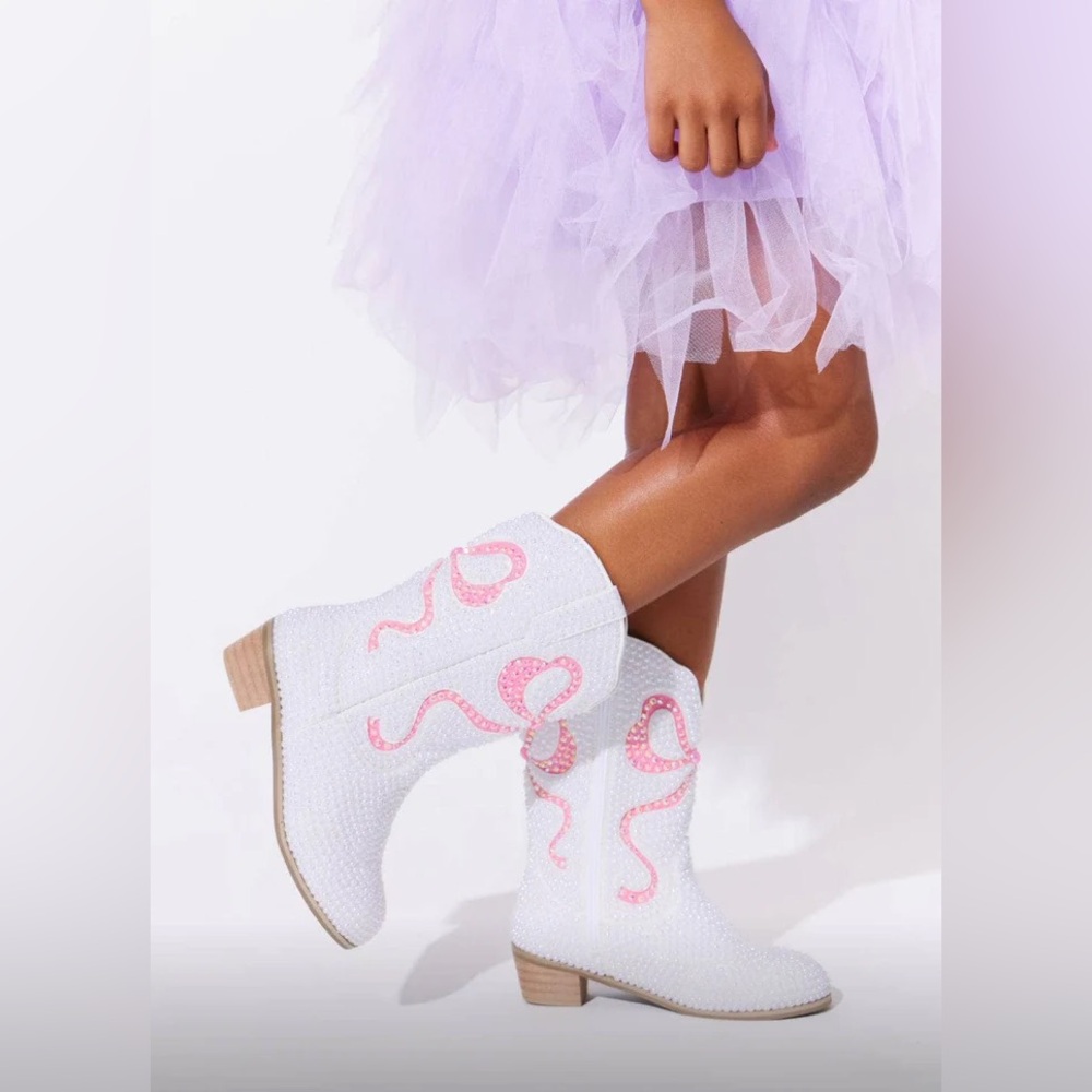 Lola and The Boys CRYSTAL BOW COWGIRL BOOTS - Picture 2 of 5